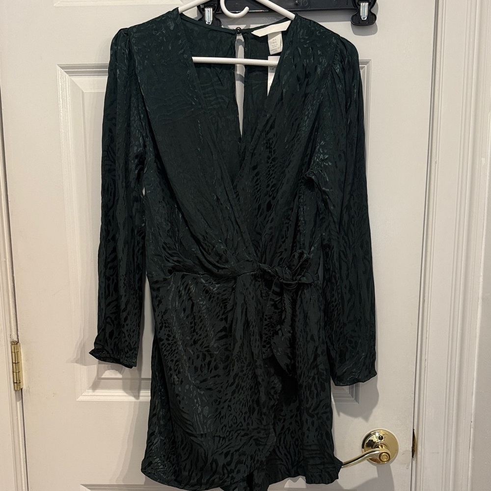 H&M Green Wrap Romper Dress